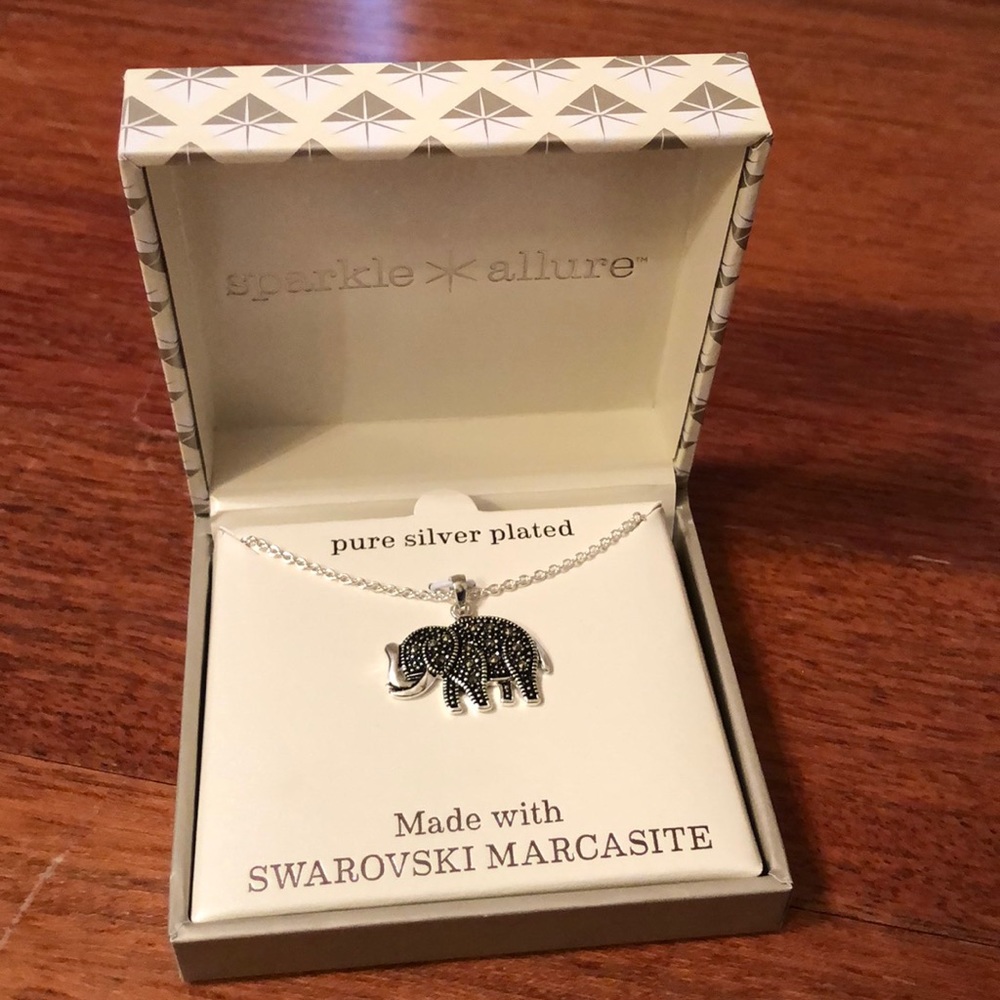 Sparkle Allure • Silver Plated Elephant Necklace